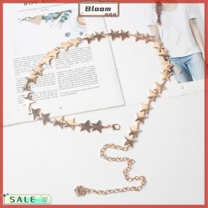Follow Get New[Bloom Z] เข็มขัดคาดเอววินเทจสำหรับผู้หญิงสายโซ่ดาวห้าแฉกประดับตกแต่งด้วยพู่ห้อยประดับร่างกาย