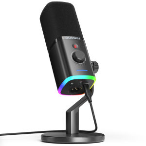 MAONO ไมโครโฟน PD100X USB โหมดคู่/XLR RGB พร้อมซอฟต์แวร์ Maonolink การตัดเสียงรบกวนสำหรับพีซีคอนเดนเซอร์ไมโครโฟน USB โทรศัพท์ประเภท C สำหรับ Streamin การเล่นเกมการบันทึก