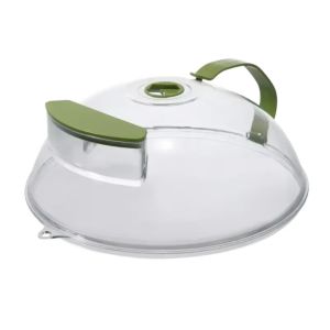 LINSBAYWU Chống dầu Nắp che bắn nước cho lò vi sóng Trong suốt Chống nước bắn Bọc lò vi sóng  có tay cầm Vỏ sưởi Dụng cụ nhà bếp