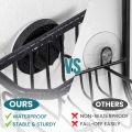 TAILI Sponge Holder with Strong Suction Cup, Dish Sponge Caddy Inside Sink Removable, Rustproof Aluminum for Sponges, Brushes, Stoppers and Scrapers - Black. 
