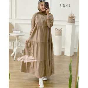 KIRANIA MIDI DRESS GAMIS SUSUN FASHION MUSLIM WANITA PALING VIRAL