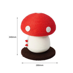 Red Mushroom Cat Scratching Board Elevated Sisal Non-Shedding Durable Cat Scratching Post Cat Toy Cat Climbing Frame