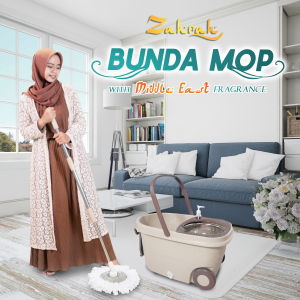 Alat Pel Lantai Praktis Putar Spin Mop Bunda Mop Roda Besar Ember Tebal Premium
