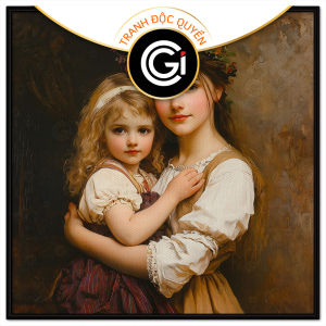 Tranh phục hưng cổ điển Châu Âu mẹ và con.Tranh treo tườngdán tường nội thất.CGI-1367