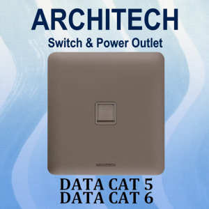 ARCHITECH INFINITY A63-E02 BROWN Stop Kontak/JACK/OUTLET Data Cat 5