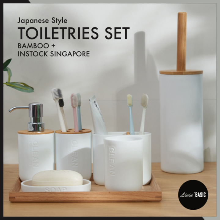 🌟SG INSTOCK🌟 [TOILETRIES SET] / Japanese Style Bathroom Set / Bamboo+ ...