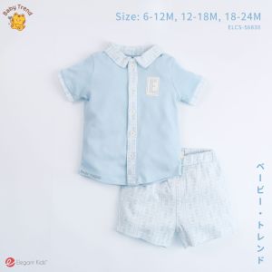 Elegant Kids ชุดเด็กผู้ชาย 6-24เดือน ชุดเสื้อเชิ๊ตแขนสั้น กางเกงขาสั้น Little Elegance Collection | Babytrend