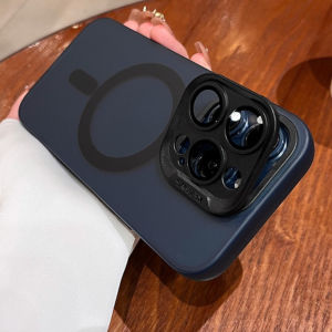 SENSE Magnetic Frosted Built-In Bracket Lens Protection Anti-Fall Hard Case for iPhone 16 15 14 13 12 11 Pro Max
