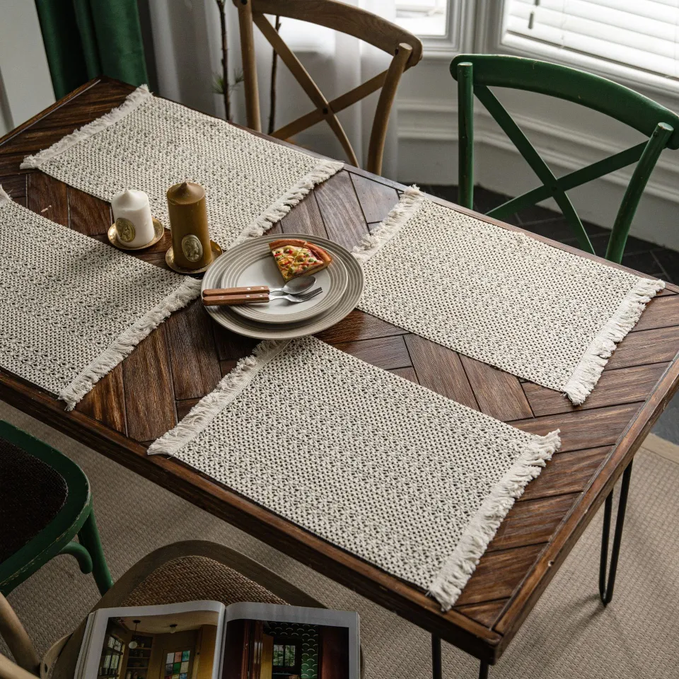 thumbnail image 2 of Placemats Set Of 6,Handmade Cotton Woven Boho Placemats,Kitchen Dining... 2 of 14