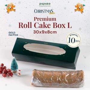 Box Kue / Box Roll Cake PREMIUM / Kotak Roll Cake (P-RCBL-G) Full Laminating 1 Sisi (Min.Order 1pack/10pcs)