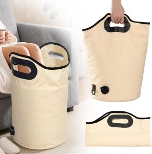 Collapsible Foot Bath Bag Foot Spa Tub w/Sturdy Handle & Drainage Hole    Portable Foot Basin for Soaking Foot Bath Spa at Home Multipurpose Folding Bucket for Travel Camping Outdoor Washing Fishing