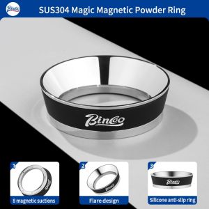 BINCOO Powder Collection Ring Distributor Portafilter 304 Stainless Steel Powder Distribution Ring Italian Coffee Anti-powder Flying Device 58MM