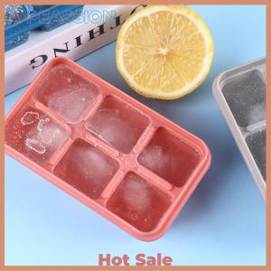 [A Peassion]💖[HOT SALE]🎈🎈 Silicone Ice Cube Mould with DIY Lid 6 Grid Soft Bottom ce Cube Mold Square Fruit Ice Cube Maker Tray Kitchen Bar Tools Acces