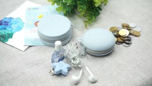 Cute Pouch Headphone Storage Bag Small Change Purse Earphone Pouch with Zipper Round Purse for Women Men Kids