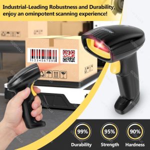 Handheld Barcode 1D 2D QR Scanner Reader Bar Reader Portable USB Wireless 2.4G Bluetooth Connect PDF417 DM Code 3 in 1