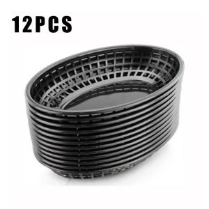 Fast Food Baskets Retro Deli Baskets Bread Fry Baskets Serving Tray Platters for Arts Kitchen Office Party Burgers Snack Food Serving