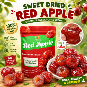 Sweet Dried Red Apple 100% Natural Soft Chewy Seedless Snack 100G/250G/500G/1KG - Perfect Healthy Snack Great for Sharing Ideal Office Snack Enjoy Anytime Great Gift Choice