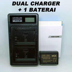 Paket Dual Charger Baterai Sony Sony ZV-E10 A6100 A6400 A6500 A6300 A6000 A5100 A5000 A3000 NEX 7 6 5 F3 NP-FW50