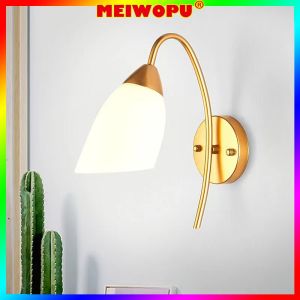 Retail And Wholesale Bedroom Bedside Led Modern Dining Living Room Gold Wall Lamp American Corridor Aisle Staircase Sconce Light