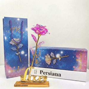Hoa Hồng Galaxy Mạ Vàng 24K Phát Sáng + Đế LOVE & Hộp Quà - Quà Tặng Valentine 14/2 8/3 20/10 Sinh Nhật Bạn Gái