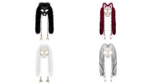Halloween animal masks including a Viking fox mask with a fake fur headpiece and costume COS Wolfman Halloween mask