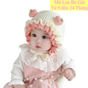 Mũ Len Bé Gái Từ 0 Đến 24 Tháng Chất Len Mềm Mại Thoáng KhíThiết Kế Công Chúa Đáng Yêu