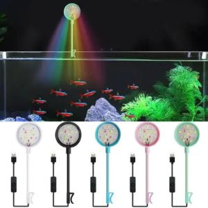 PETPARADIS USB-Plug Aquarium Lamp LED Colored Lights Fish Tank Lamp Aquarium  Accessories Mini Aquarium Plant Light Fishbowl