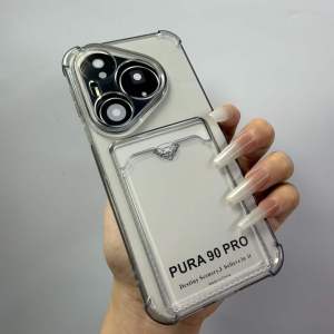 Air-bag Shockproof Casing For Huawei Pura 90 Pro Pura90 90Pro 5G Phone Case Clear Card Slot Bag Soft Protect Back Cover For Huawei Pura90 Pro 5G