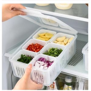 Meet\_tu Klong Geb Ahan 4/6 Channel 120cm ก่อนผนึก ผลไม้ ผัก ซึ่งพร้อมฝาพิด สามารถนำไปใช้ในห้องครัว เย็นของ 4/6 ช่อง ปิดผนึก รักษาความสด