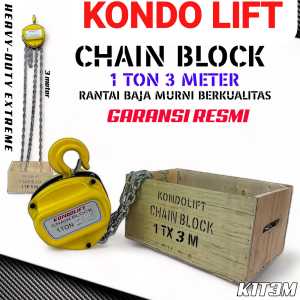 KONDO chain block 1ton 3meter katrol kerekan derek takel garansi resmi