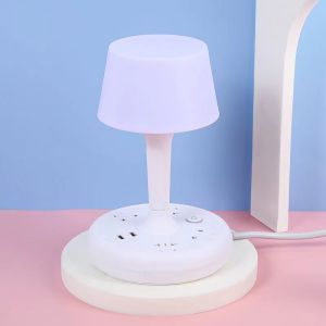 CMLZIUAโคมไฟเกาหลี โคมไฟตั้งโต๊ะled3in1USB โคมไฟหัวเตียง โคมไฟห้องนอน โคมไฟมินิมอลพร้อมช่องUSBและมีที่วางโทรศัพท์