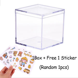 YESPERY [Miễn Phí Nhãn Dán] Hộp Kẹo Vuông Acrylic Có Nắp Hộp Sắp Xếp Trong Suốt Hộp Đóng Gói Quà Nhỏ Hộp Đựng Bánh Ngọt Bánh Quy Sô Cô La Hộp Đựng Trang Sức