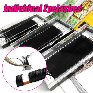 16Rows C/D Curl 0.05-0.20mm Thickness Faux Lash Individual Eyelash Extension Black Matte For Professionals Soft Natural Eyelash Extension