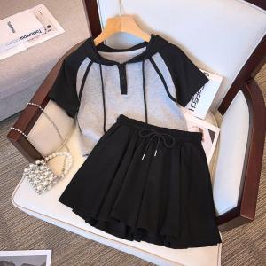 Setelan Anak Perempuan Import Tudung Knit Lidi Lengan Pendek Short Pants Tali Terbaru