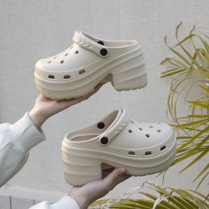 ✨ รองเท้าหัวโต PIZ-11 รองเท้าแบบสวม สีพื้น เสริมส้นสูง 8 ซม. แถมตัวติดน่ารัก นุ่มเบา ✨พร้อมส่ง