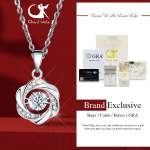 Chard Wake-Kalung Wanita Berlian Asli Necklaces Fashion Elegan Korea Kalung Cewek Sertifikat GRA Berlapis Platinum Perhiasan Set