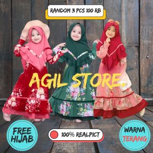 BIG PROMO GAMIS ANAK CEWE TERBARU ( GRATIS HIJAB )