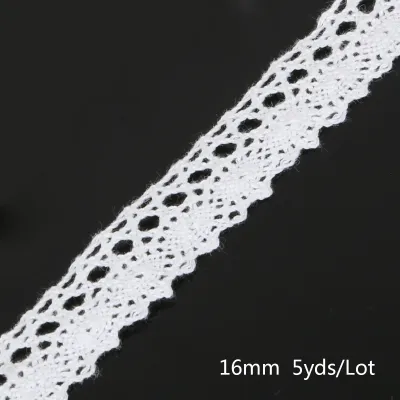 5 Yards White Knitting Cotton Lace Ribbon Fabric Trim For DIY Sewing Handmade Patchwork Scrapbook Crafts Apparel Accessories