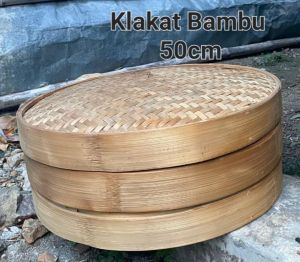 Klakat Bambu Dimsum 50cm Kukusan Bambu - 2 Wadah + 1 Tutup