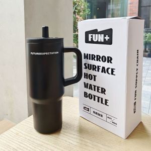 710ML large capacity ice tycoon insulation car convenient stainless steel couple water cup cold insulation cup straw outdoor