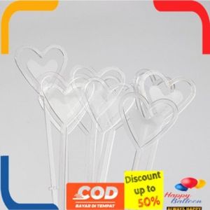 Stick Card Holder Plastick Stik Kartu Ucapan Bening Besi plastik Bulat Love satuan ecer satuan