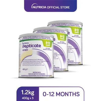 Pepticate Syneo® Extensively Hydrolyzed Protein Based Infant Formula for 0-12 Months Old with Cows Milk Allergy 1.2g (400g x 3)