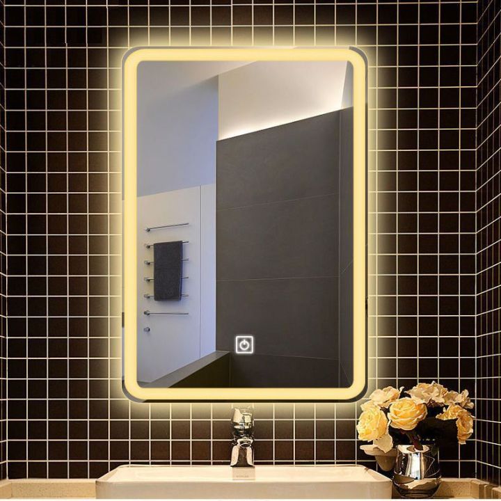 Bathroom Mirror With Led Light Wall Mounted Smart Decor Toilet ...
