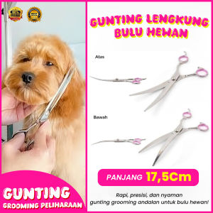 GUNTING LENGKUNG BULU HEWAN GROOMING anjing kucing pet scissor up