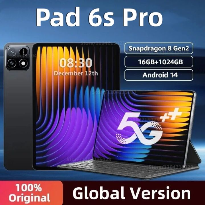【รับประกัน 3 ปี + ซีโอดี】2025 แท็บเล็ตเดิมทั่วโลก Android 14 Pad 6s Pro ...
