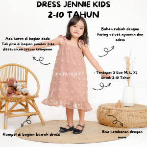 DRESS ANAK LUCU KEKINIAN DRESS JENNIE KIDS COUPLE MOM