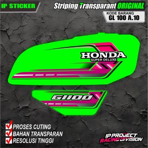 (COD) STIKER STRIPING ORIGINAL MOTOR HONDA GL 100 VARIASI DESAIN RACING HOLOGRAM DAN TRANSPARAN