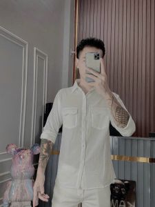 Áo sơ mi nam dài tay chất vải đũi dày dặn thời trang trẻ trung sang trọng chuẩn shop HH_STOREE