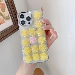 Kisscase 3D Pha Lê Hoa Trà Long Lanh Rõ Ràng Ốp điện thoại cho Iphone 15 14 13 12 11 Pro Max Cộng Với Mạ phong cách Ins Khung Ống Kính PC + TPU Chống-Mùa Thu Chống Sốc Ốp lưng cho iPhone 15 14 13 12 11