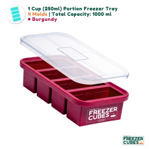 Freezer Cubes ™ Edge | 4 Molds (1Cup 1000ml) Souper Cubes–Inspired Silicone Freezer Tray | Famillo